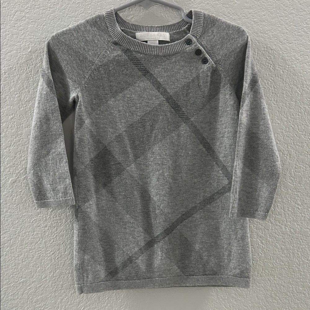 Burberry Children Designer Cashmere Blend Long Sleeve Sweater Dress